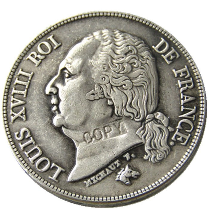 France 1818A 2Francs Silver Plated Copy Coins