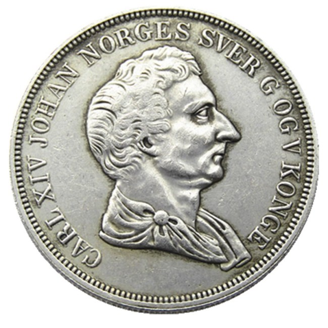 1844 Norway 1/2 Speciedaler Silver Plated Copy Coins
