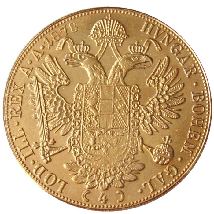 Austria 1878 Habsburg 4 Ducats - Franz Joseph I Diameter 40MM.22g Real Gold-Plated Coins COPY