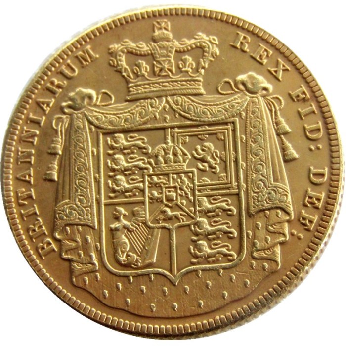 UK 1825 2 Pounds - George IV Gold Plated Copy coins