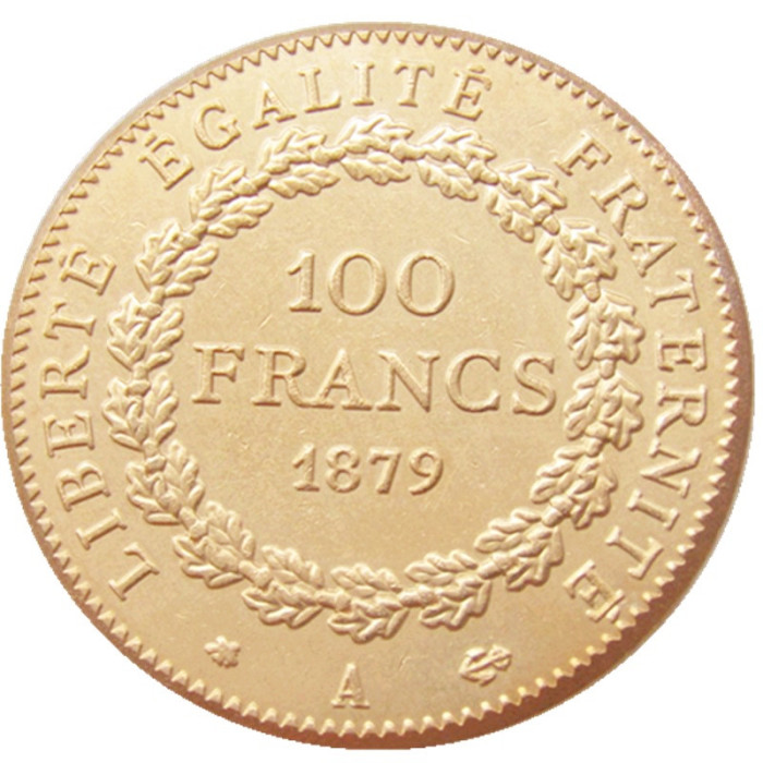 France A set of 1878 - 1906 18pcs 100 Francs Gold Plated Copy Coin