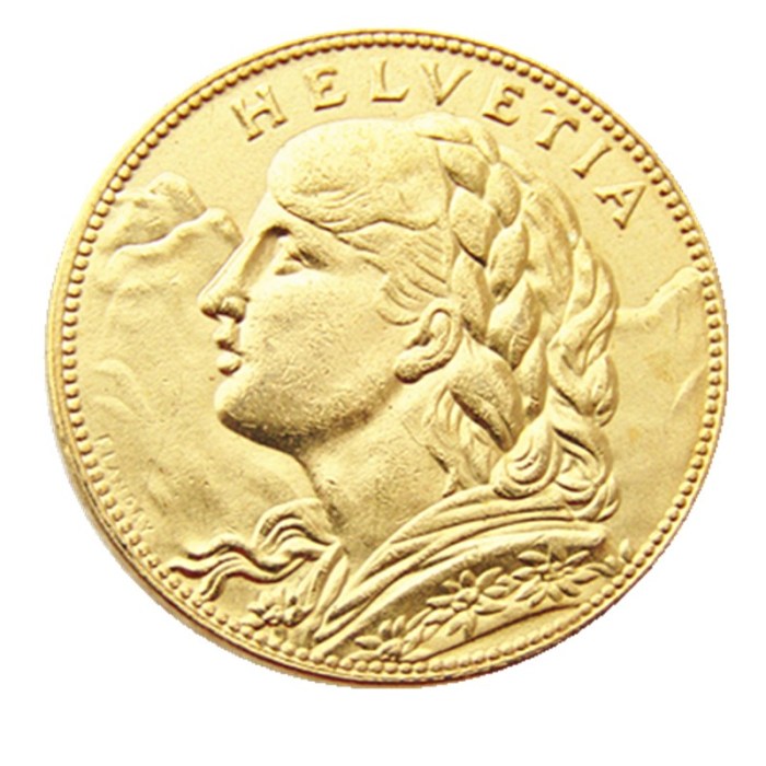 Switzerland 10 Frs 1916 Gold Plated Creative Copy Coin