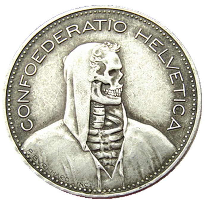 Hobo 1949 Switzerland (Confederation) 5Francs（5Franken）Silver Plated Copy Coin(31.45mm)