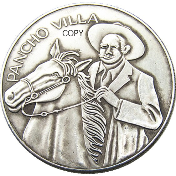 Mexico Pancho Villa-2-oz-silver Plated rarely Copy Coin
