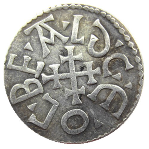 UK(02)United Kingdom 796-821 king Coenwulf of Mecia 1 Penny Silver Plated Copy Coin