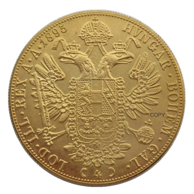 Austria 1895 Habsburg 4 Ducats - Franz Joseph I Diameter 40MM.22g Real Gold-Plated Coins COPY