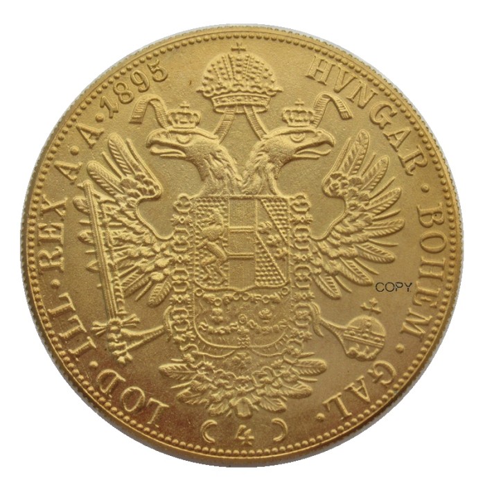 Austria 1895 Habsburg 4 Ducats - Franz Joseph I Diameter 40MM.22g Real Gold-Plated Coins COPY