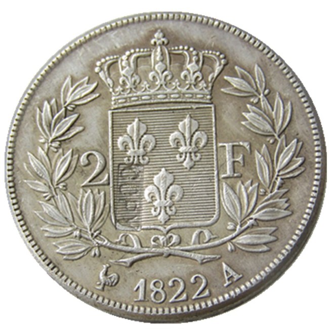 France 1822A 2Francs Silver Plated Copy Coins