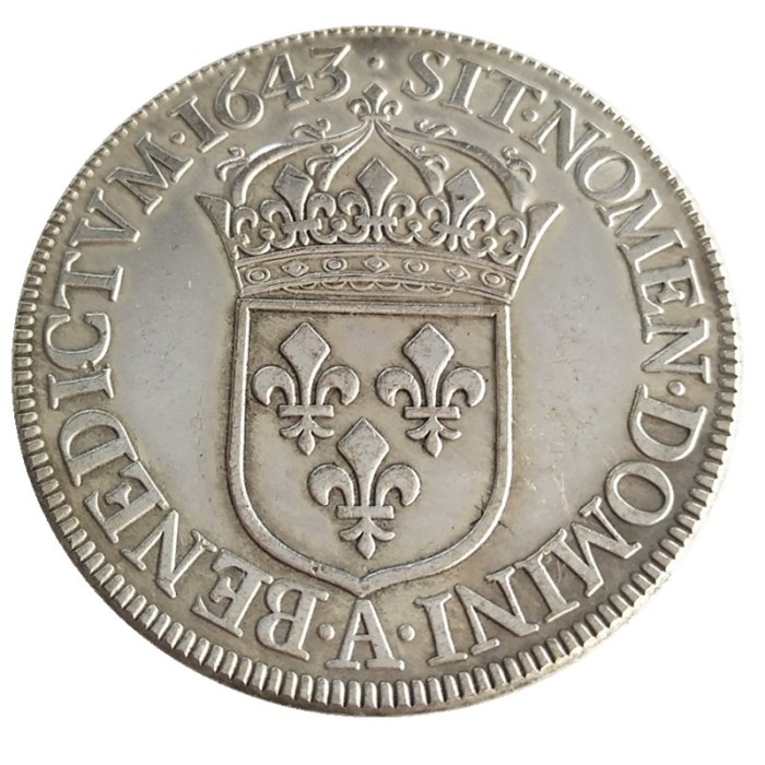 France 1 Ecu 1643 Silver Plated Copy Coins