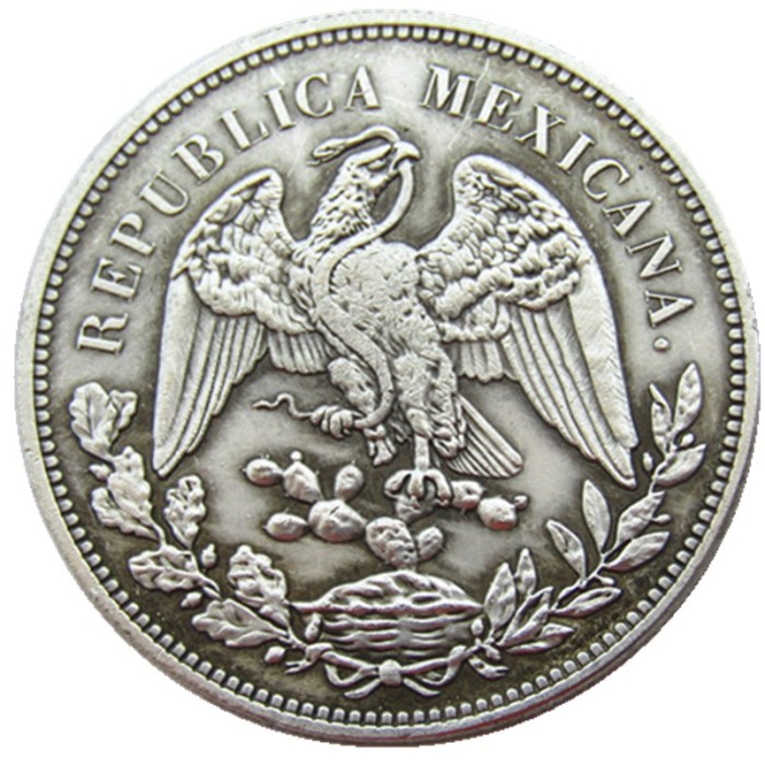 Mexico 1909 1 Peso Silver Plated Copy Coins