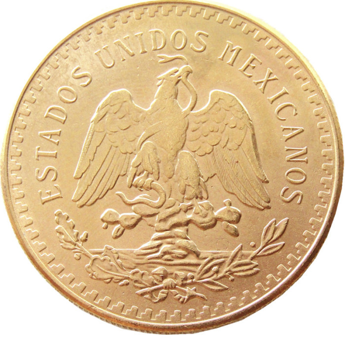 Mexico 1925 Gold Plated 50 Peso Gold Plated Copy Coin