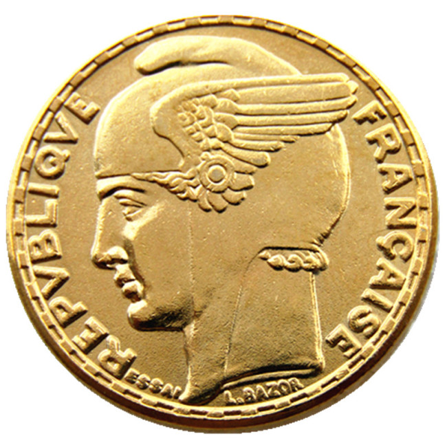 France 100 Francs Third Republic 1929 Gold Plated Copy Coin