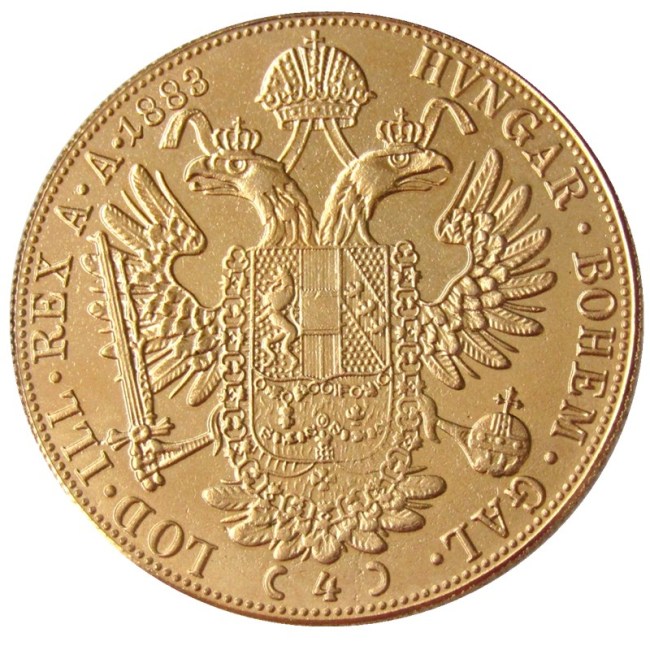 Austria 1888 Habsburg 4 Ducats - Franz Joseph I Diameter 40MM.22g Real Gold-Plated Coins COPY