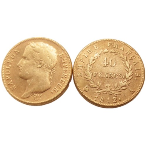 France 40 Francs 1812A Gold Plated Copy Coin