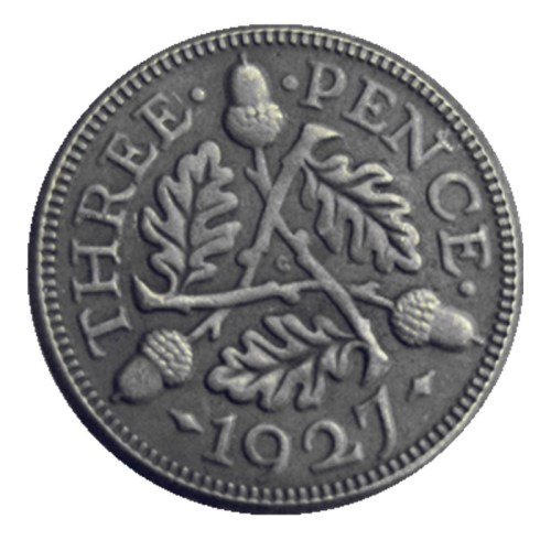 Great Britain UK 1927 Three Pence Silver Plated COPY Coin