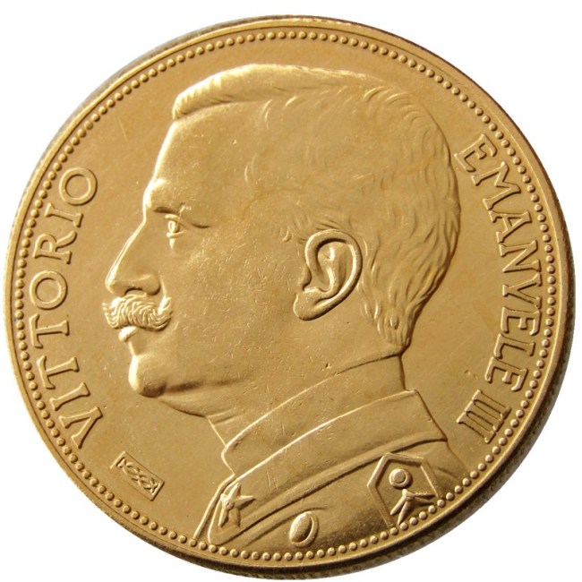 1926 Italy 100 Lire Gold Plated Copy Decorate Coin