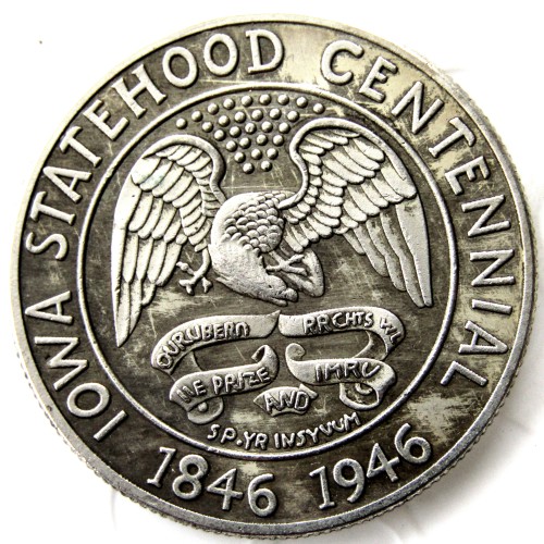 US 1946 Iowa Commemorative Half Dollars Silver Plated Copy Coins