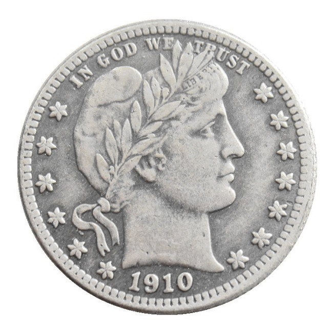 US 1910 P/D Barber Quarter Dollar Silver Plated Coins COPY