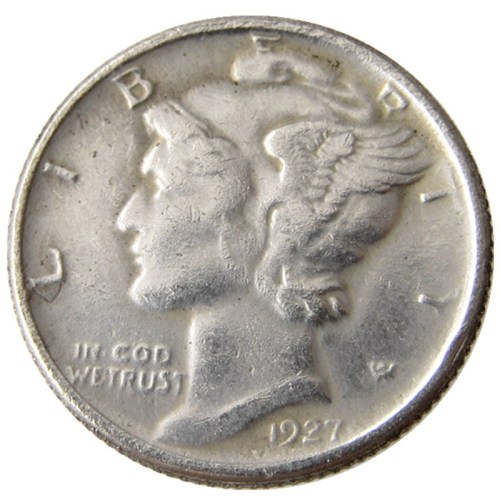US 1927 P/S/D Mercury Dime Silver Plated Copy Coin