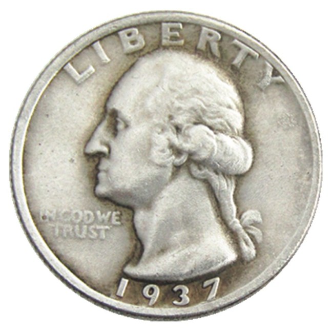 US Coins 1937P/S/D Washington Quarter Dollar Silver Plated Copy Coin