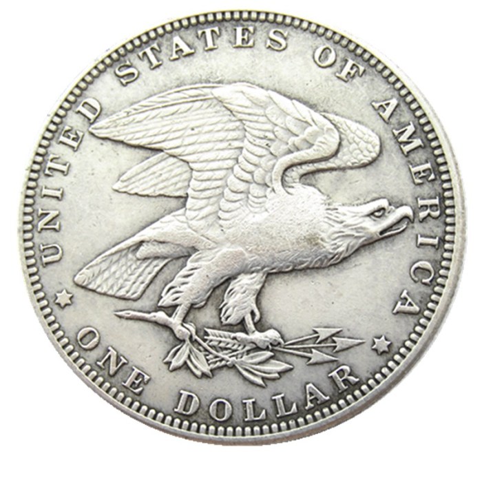 USA 1882 $1 Shield Earring Dollar Patterns Silver Plated Copy Coin