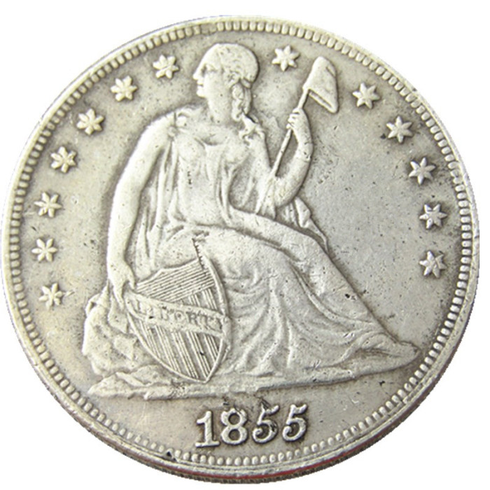 US 1855 Seated Liberty Dollar Silver Plated Copy Coin
