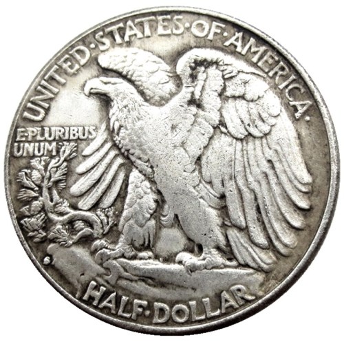 US 1927S Walking Liberty Half Dollar Silver Plated Copy Coins