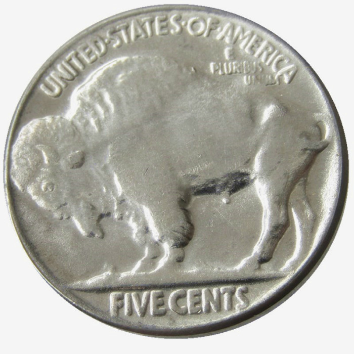 US 1934P-D Buffalo Nickel Five Cents Copy Coin