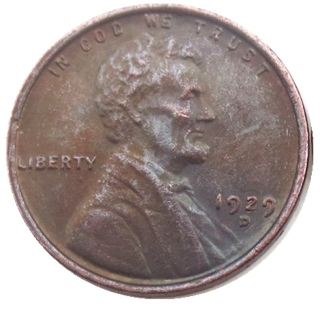 US 1929-P-S-D Lincoln Penny Cent 100% Copper Copy Coin