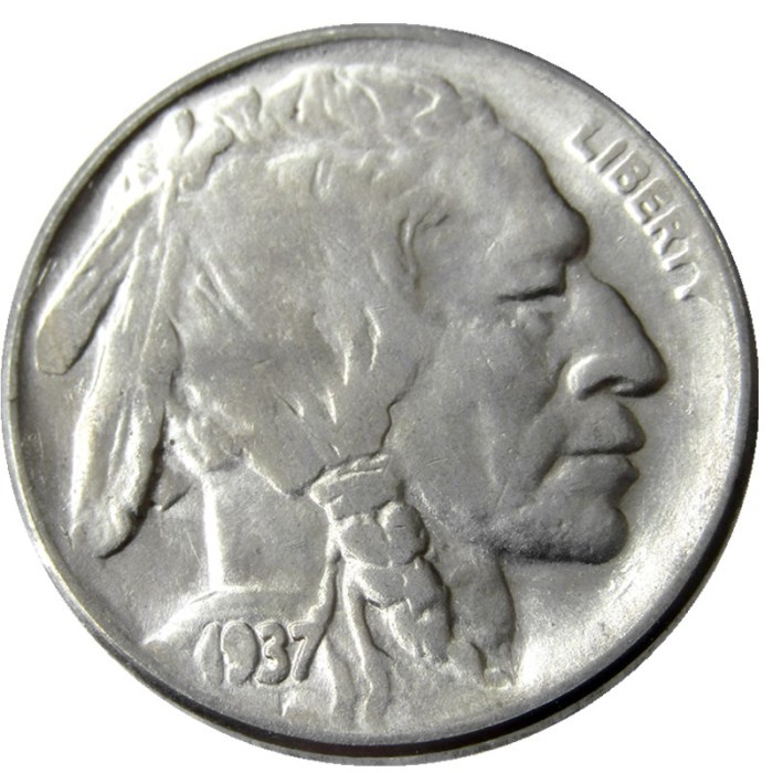 US 1937P-S-D Buffalo Nickel Five Cents Copy Coin