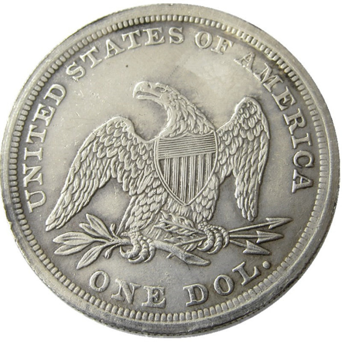 US 1863 Seated Liberty Dollar Silver Plated Copy Coin