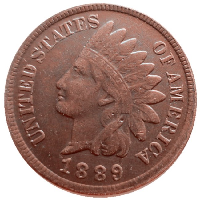 US 1889 Indian Cent 100% Copper Copy Coin