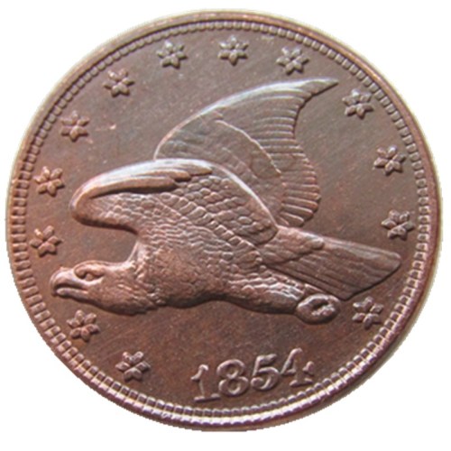 US 1854 New Flying Eagle Cent 100% Copper Copy Coin