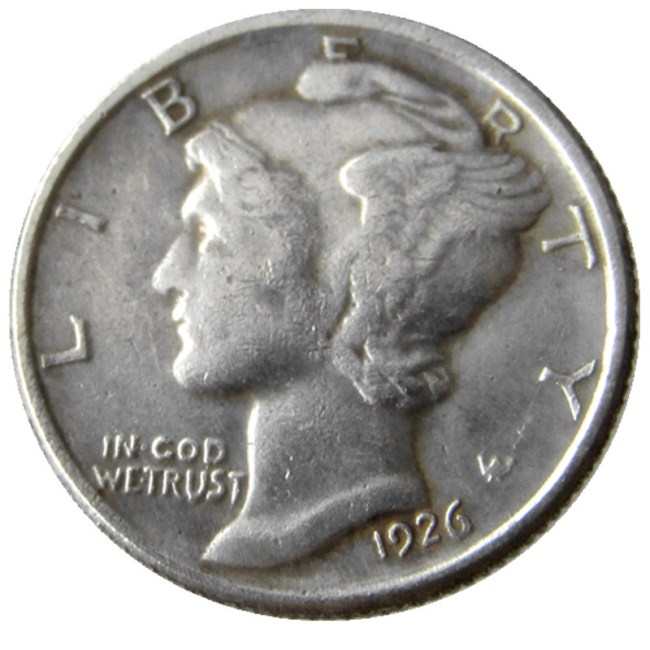 US 1926 P/S/D Mercury Dime Silver Plated Copy Coin