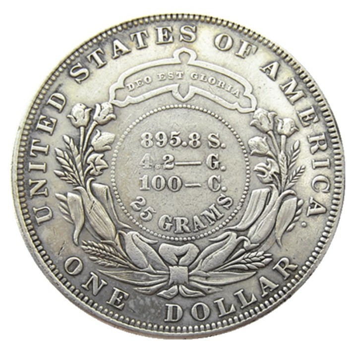 USA 1879 Hair In Burn Dollar Patterns Silver Plated Copy Coin