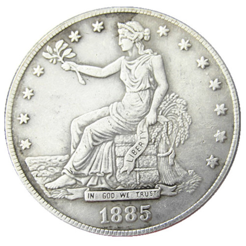 US 1885 Trade Dollar Silver Plated Copy Coin