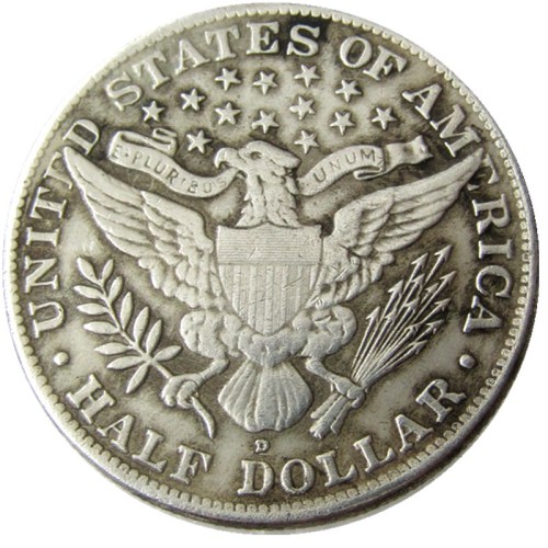 US 1912 P-S-D Barber Half Dollar Silver Plated Copy Coins