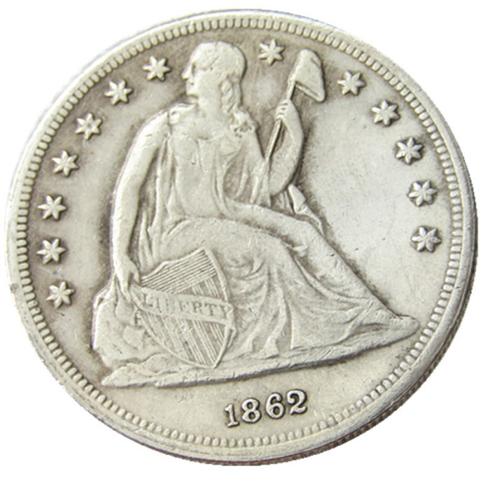US 1862 Seated Liberty Dollar Silver Plated Copy Coin