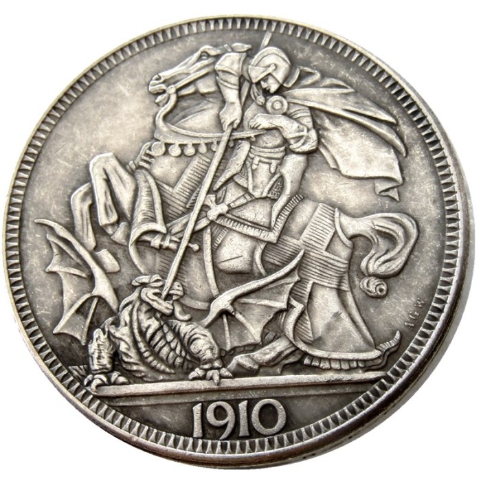 UF(34) Great Britain George V silver Proof Pattern Crown 1910 Silver Plated Letter Edge Copy Coin