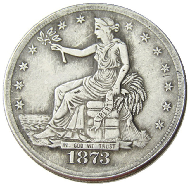 US 1873S Trade Dollar Silver Plated Copy Coin