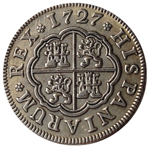 Spain Resl 1727 Silver Plated Copy Coins