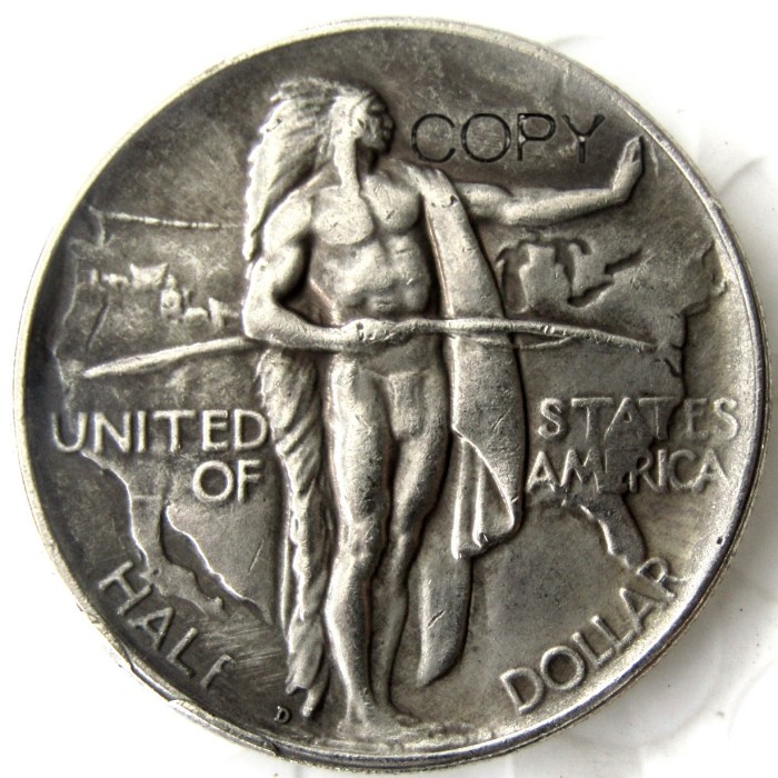 US 1937D Oregon Half Dollar Commemorative Silver Plated Copy Coin