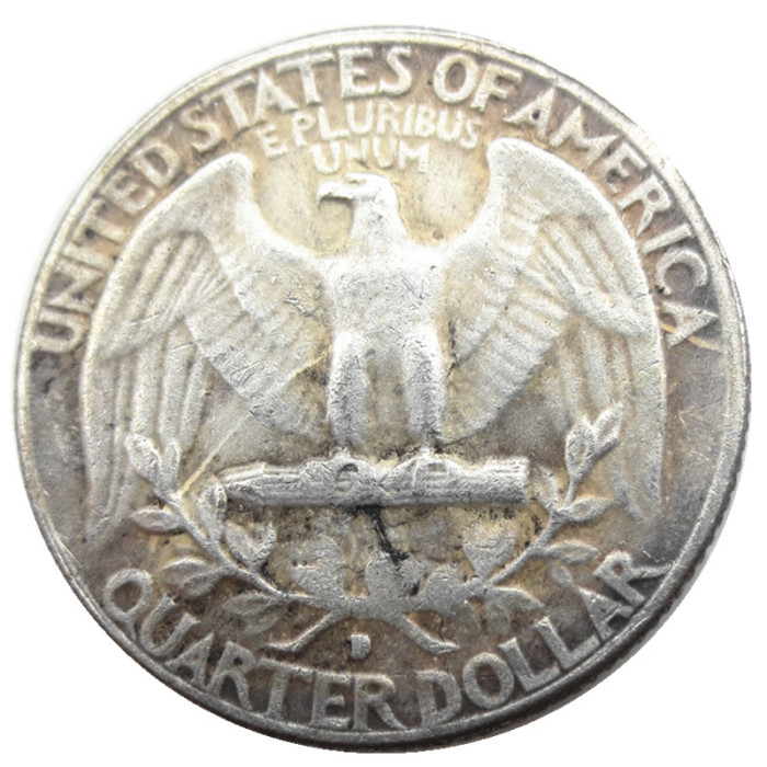 US Coins 1964D Washington Quarter Dollar Silver Plated Copy Coin