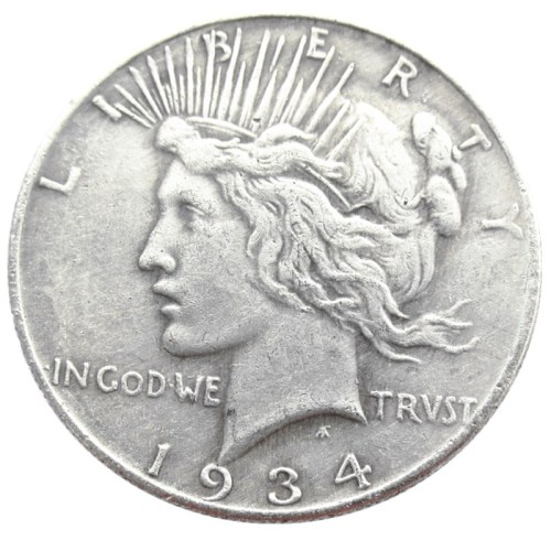 US 1934S Peace Dollar Silver Plated Copy Coin