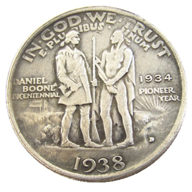 US 1934-1938D Danial Half Dollar Commemorative Silver Plated Copy Coin