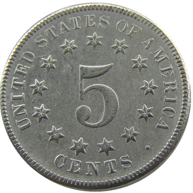 US 1871 Shield Nickel Five Cents Copy Coin