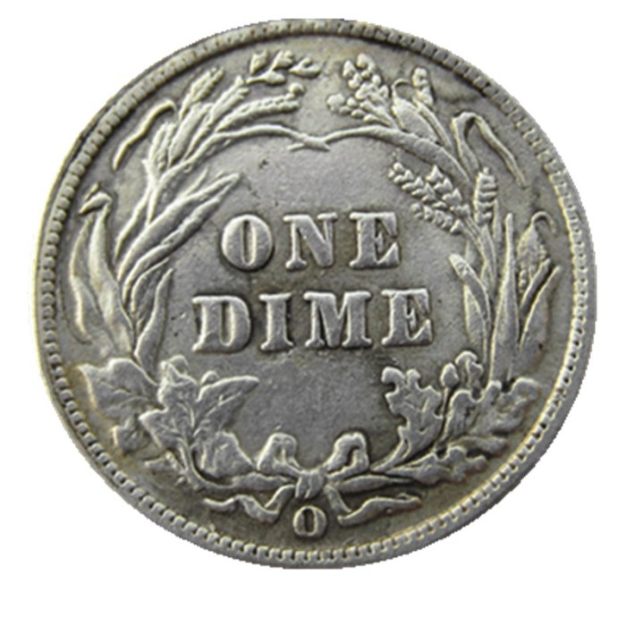 US 1907 P/S/O Barber Dime Silver Plated Copy Coin