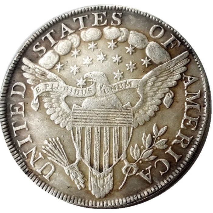 US 1800 Draped Bust Dollar Heraldic Eagle Silver Plated Copy Coins