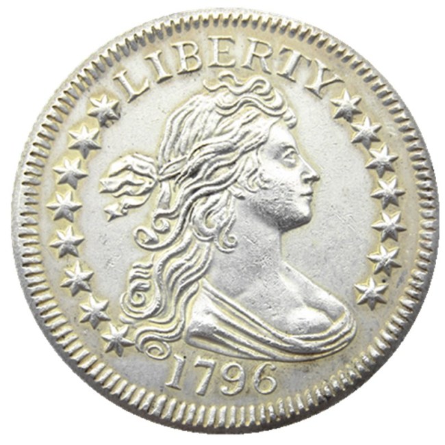 US 1796 Draped Bust Quarter Dollar Silver Plated Copy Coin