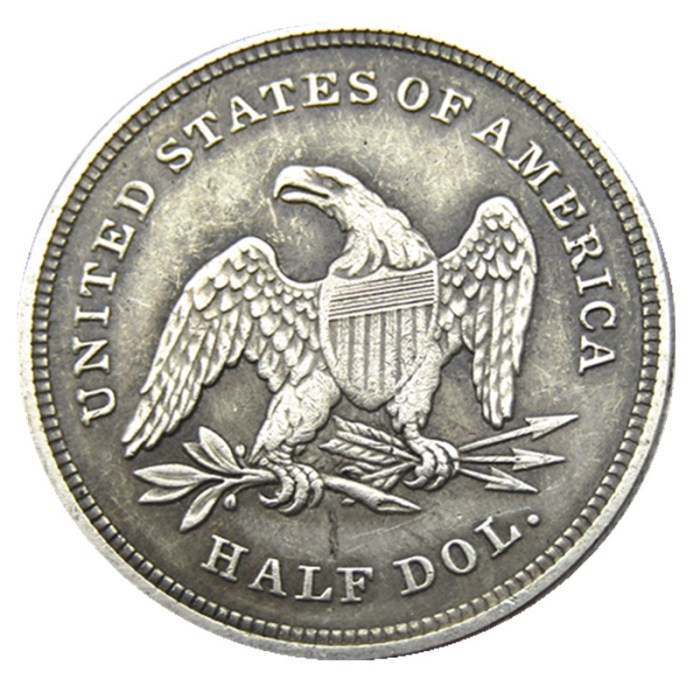 USA 1839 Backward Head Half Dollar Patterns Silver Plated Copy Coin